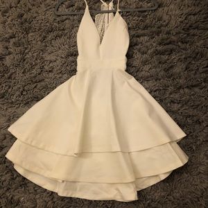 White V-neckline dress